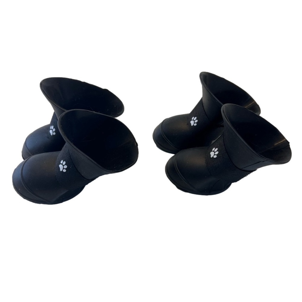 Small Dog Rubber Winter Boots Black
